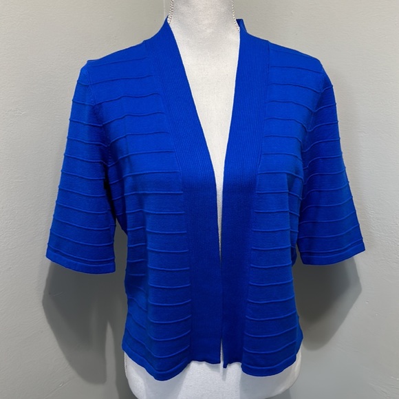 Cable & Gauge Sweaters Cable Gauge Royal Blue Open Front Cardigan